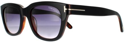 Tom Ford Square Mens Black & Brown Smoke Gray Gradient zonnebril - maat Zwart
