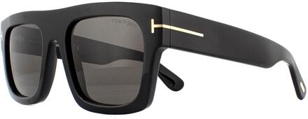 Tom Ford Square Mens glanzende zwarte rook grijze zonnebril
