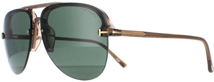 Tom Ford Terry 02 FT1004 45N glanzende lichtbruin groene zonnebril