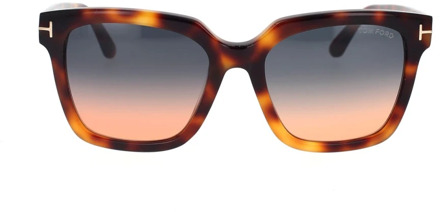 Tom Ford Vierkante zonnebril Ft0952 Selby Tom Ford , Brown , Unisex - 55 MM