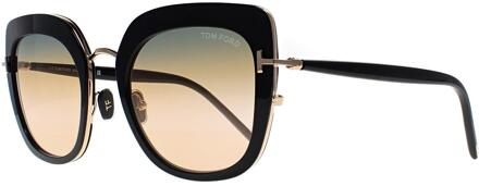 Tom Ford Virginia FT0945 01B zwart gradiënt gouden zonnebril
