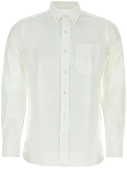 Tom Ford Witte Lyocell Shirt - Klassiek Model Tom Ford , White , Heren