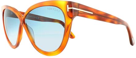 Tom Ford Zonnebril 0511 Arabella 53W Blonde Havana Blauw Verloop Bruin - One Size