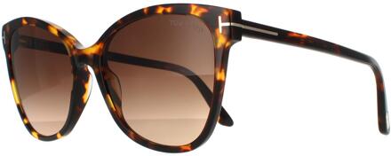 Tom Ford zonnebril ANI FT0844 52F Dark Havana Brown Gradiënt - maat Bruin