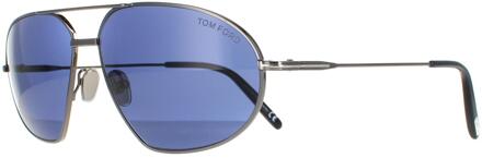 Tom Ford zonnebril Bradford FT0771 08V Shiny Gunmetal Blue Grijs