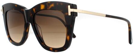 Tom Ford zonnebril Dasha FT0822 52F Dark Havana Brown Gradiënt - maat Bruin