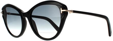 Tom Ford zonnebril Leigh FT0850 01B Shiny Black Smoke Gradiënt - maat Zwart