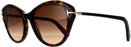 Tom Ford zonnebril Leigh FT0850 52F Dark Havana Brown Gradiënt Bruin - One Size