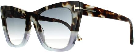 Tom Ford zonnebril Poppy FT0846 55B Gekleurde Havana Gray Gradiënt - maat Grijs