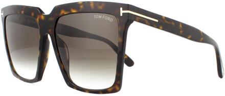 Tom Ford Zonnebril Sabrina 02 FT0764 52K Donker Havana Roviex Bruin Verloop - One Size