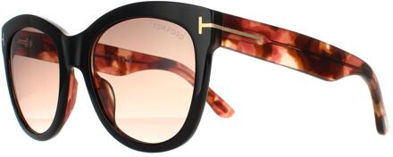 Tom Ford zonnebril Wallace FT0870 05F Zwart Havana Brown Gradiënt - One Size