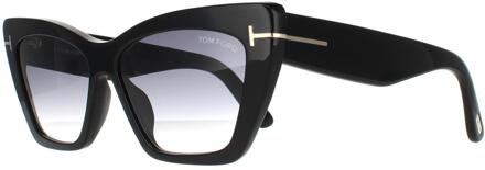 Tom Ford zonnebril Wyatt FT0871 01B Shiny Black Gray Smoke Gradiënt Zwart