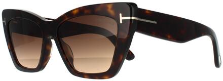 Tom Ford zonnebril Wyatt FT0871 52F Dark Havana Brown Gradiënt Bruin