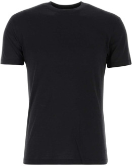 Tom Ford Zwart Lyocell Blend T-Shirt, Moderne Stijl Tom Ford , Black , Heren - L,M,S