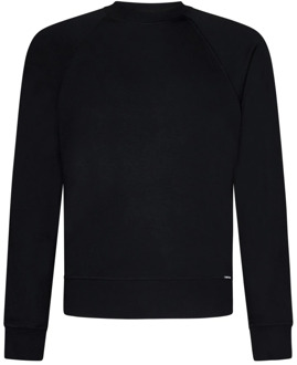 Tom Ford Zwarte Crew-Neck Sweater Logo Label Tom Ford , Black , Heren - 2Xl,Xl