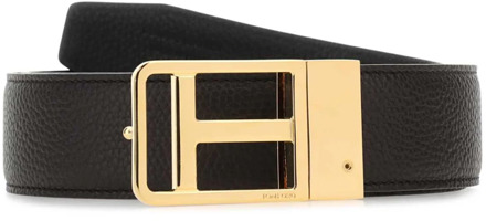 Tom Ford Zwarte leren Riem Tom Ford , Black , Heren - 100 Cm,95 CM