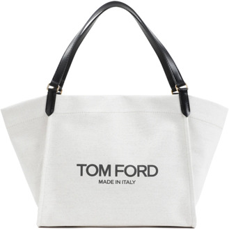 Tom Ford Zwarte Shopper Tote Tas Tom Ford , White , Dames - ONE Size