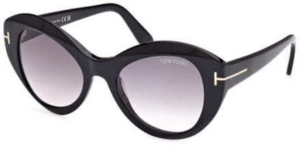 Tom Ford Zwarte zonnebril met gradient rookglazen Tom Ford , Black , Unisex - 52 MM