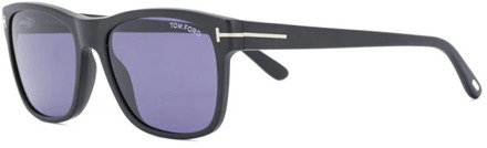 Tom Ford Zwarte zonnebril, veelzijdig en stijlvol Tom Ford , Black , Heren - 57 MM