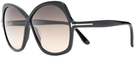 Tom Ford Zwarte zonnebril voor dagelijks gebruik Tom Ford , Black , Dames - 64 MM