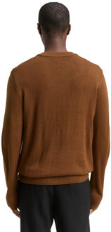 Tom Tailor Basic crew neck knit - maat L Goud