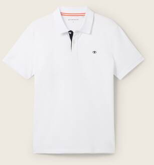 Tom Tailor Basic Polo Shirt, Mannen, wit, Größe XL