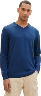 Tom Tailor Basic v-neck knit Blauw - XXL