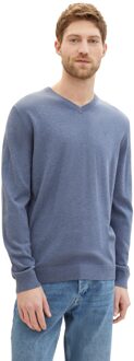 Tom Tailor Basic v-neck knit Blauw - XXXL