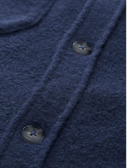 Tom Tailor Bouclé look overshirt - maat XXXL Blauw