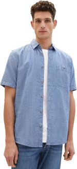 Tom Tailor Cotton linen shirt Blauw - XL