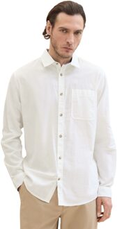 Tom Tailor Cotton linen shirt Wit - XXL