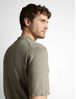 Tom Tailor Cotton silk knit polo Grijs - L