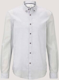 Tom Tailor Denim Luchtig overhemd met patroon, Mannen, wit, Größe L