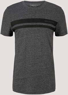 Tom Tailor Denim T-shirt met logoprint, Mannen, grauw, Größe S grijs