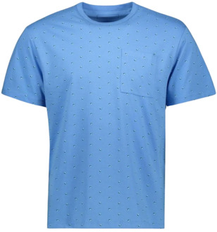Tom Tailor Gestippeld T-shirt met borstzakje Tom Tailor , Blue , Heren - 2Xl,Xl,M,S