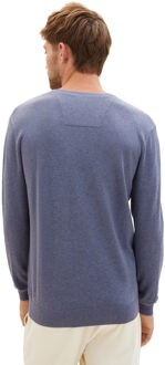 Tom Tailor Heren trui - Gebreid - V-Hals - Blauw