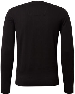 Tom Tailor Heren Trui Zwart Ronde Hals Regular Fit - M