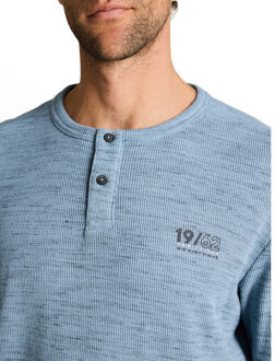 Tom Tailor Injected structured henley Blauw - L