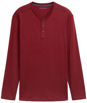Tom Tailor Longsleeve henley Rood - XXXL