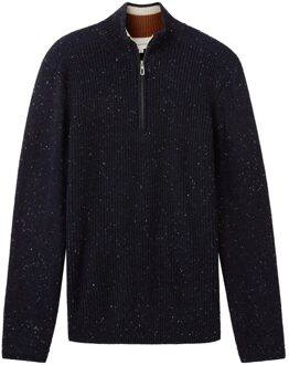 Tom Tailor Nep stucture knit Blauw - XL