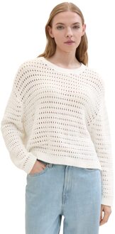 Tom Tailor Open structure pullover Wit - L
