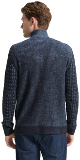 Tom Tailor Plated cable troyer Blauw - XL