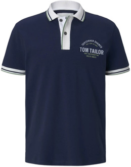 Tom Tailor Polo shirt met print Tom Tailor , Blue , Heren - Xl,L,M