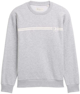 Tom Tailor Printed crewneck sweater - maat L Grijs