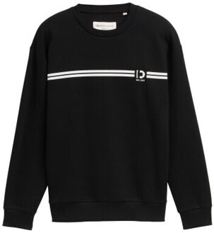 Tom Tailor Printed crewneck sweater Zwart - L