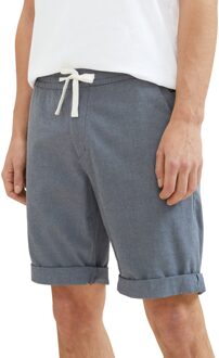 Tom Tailor Regular structured shorts Blauw - XL