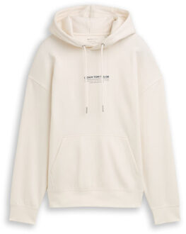Tom Tailor Relaxed printed hoodie Wit - XXL