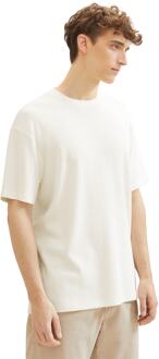 Tom Tailor Relaxed structured t-shirt Wit - XXL