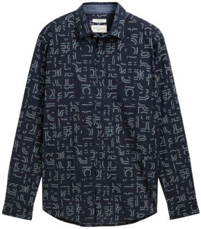 Tom Tailor Slim fit overhemd met stretch Blauw - XXXL