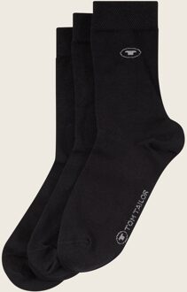 Tom Tailor sokken in drie pack, uniseks, zwart, Größe 31-34